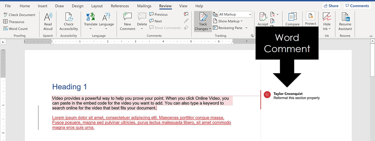 How to add comments to a word document 2010